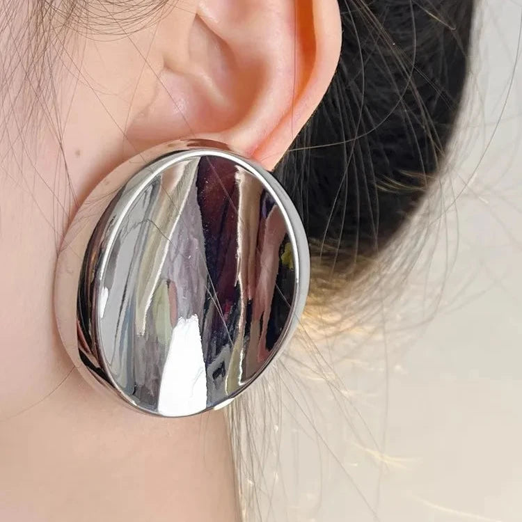 Bold Retro Geometric Hoop Earrings - nahzshop