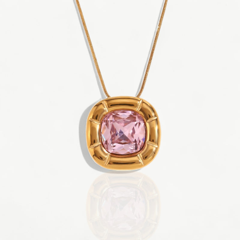 Radiant Zirconia Square Necklace - nahzshop