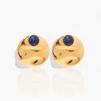 Blue Stone Gold Earrings - Nahzshop