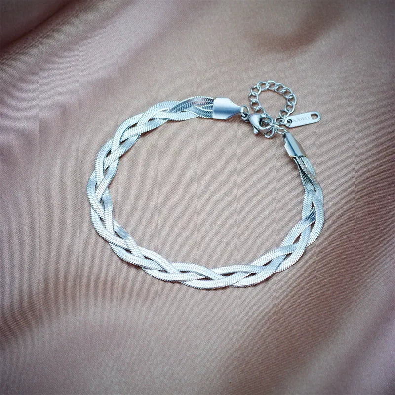 Silver Crossover Chain Bracelet - Nahzshop