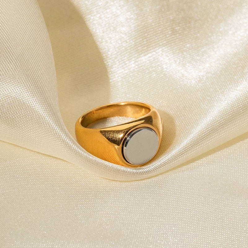 Two-tone Round Ring - Nahzshop