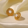 Gold Pearl Circle Earring- Nahzshop