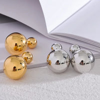 Gold Front Back Orb Earrings - Nahzshop