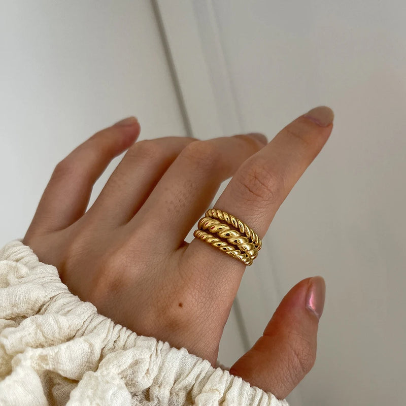 Three Layer Thread Bold Rings - Nahzshop