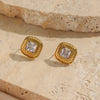 Luxury Zirconia Square Stud Earrings -nahzshop