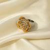 Two-Tone Flower Ring- Nahzshop