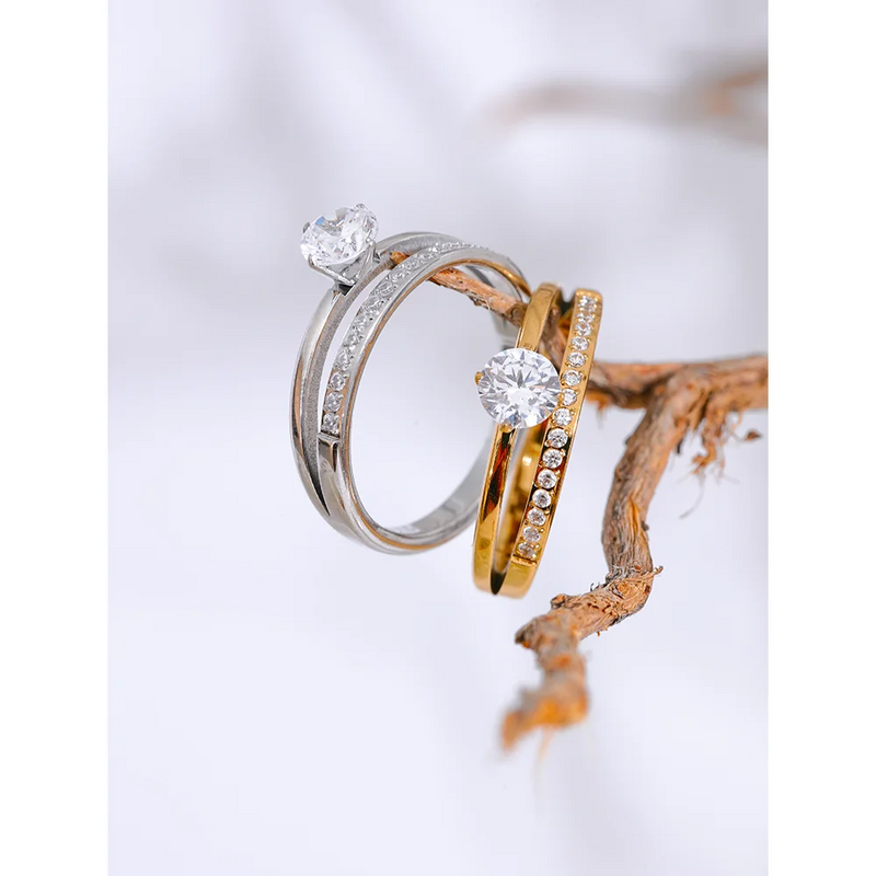 Double Layer Zirconia Ring- nahzshop