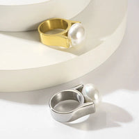 Big Pearl Gold Ring - Nahzshop