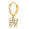 Letters Initial Pendant Hoop Earrings - Nahzshop