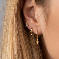 Lightning Bolt Cubic Hoops