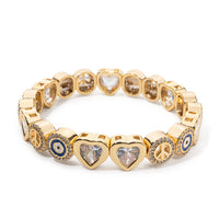 Golden Crystal Heart Charm Bracelets - nahzshop