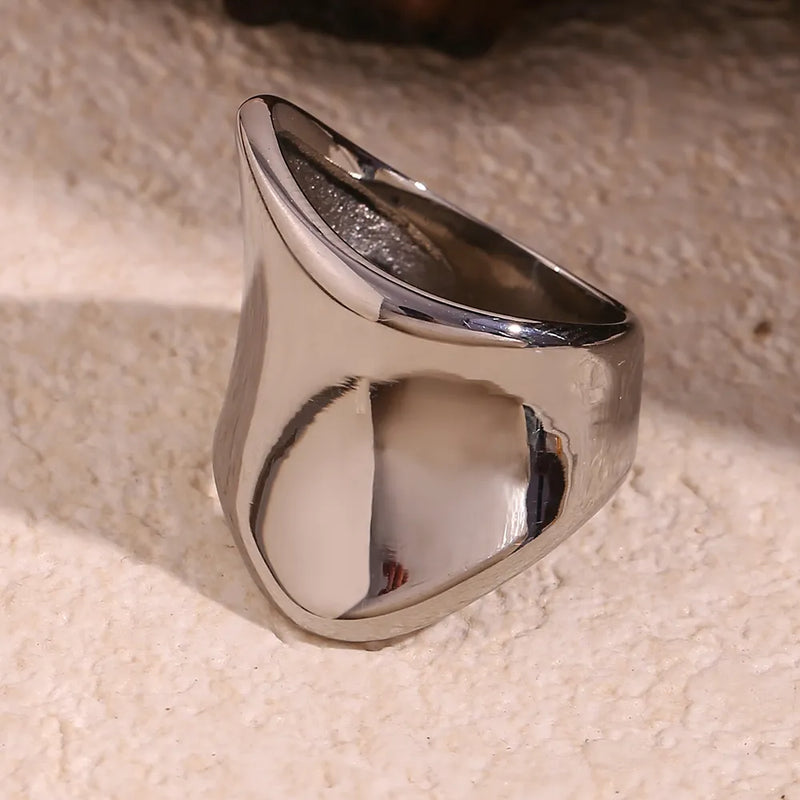 Silver Wide Band Ring - Nahzshop