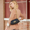 Gold Chain Leather Bag - nahzshop 