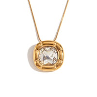 Radiant Zirconia Square Necklace - nahzshop