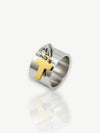 Cross Tag Bold Band Ring