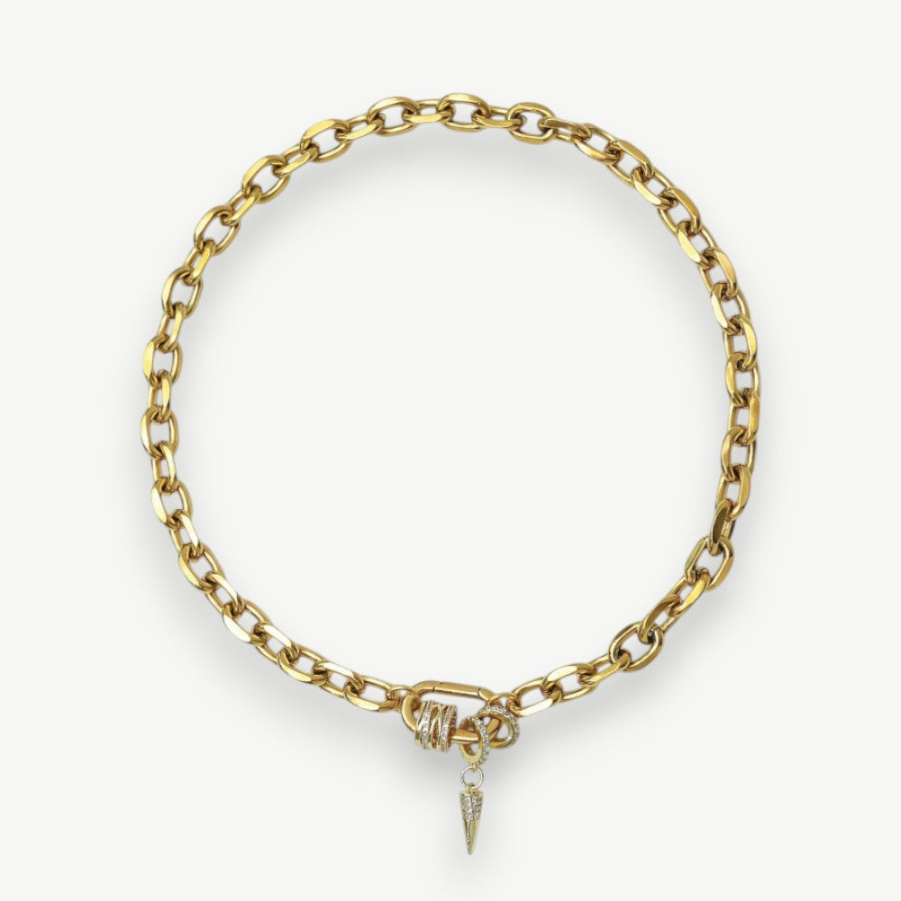 Spike Pendant Chain Necklace