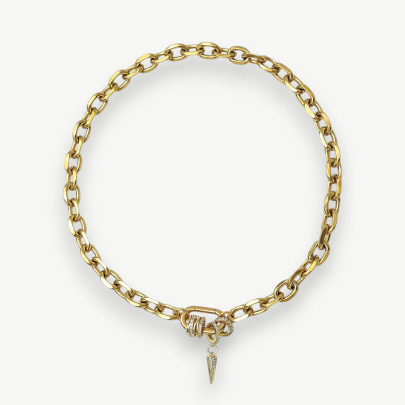 Spike Pendant Chain Necklace