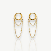 Double Layer Chain Hoop Earrings