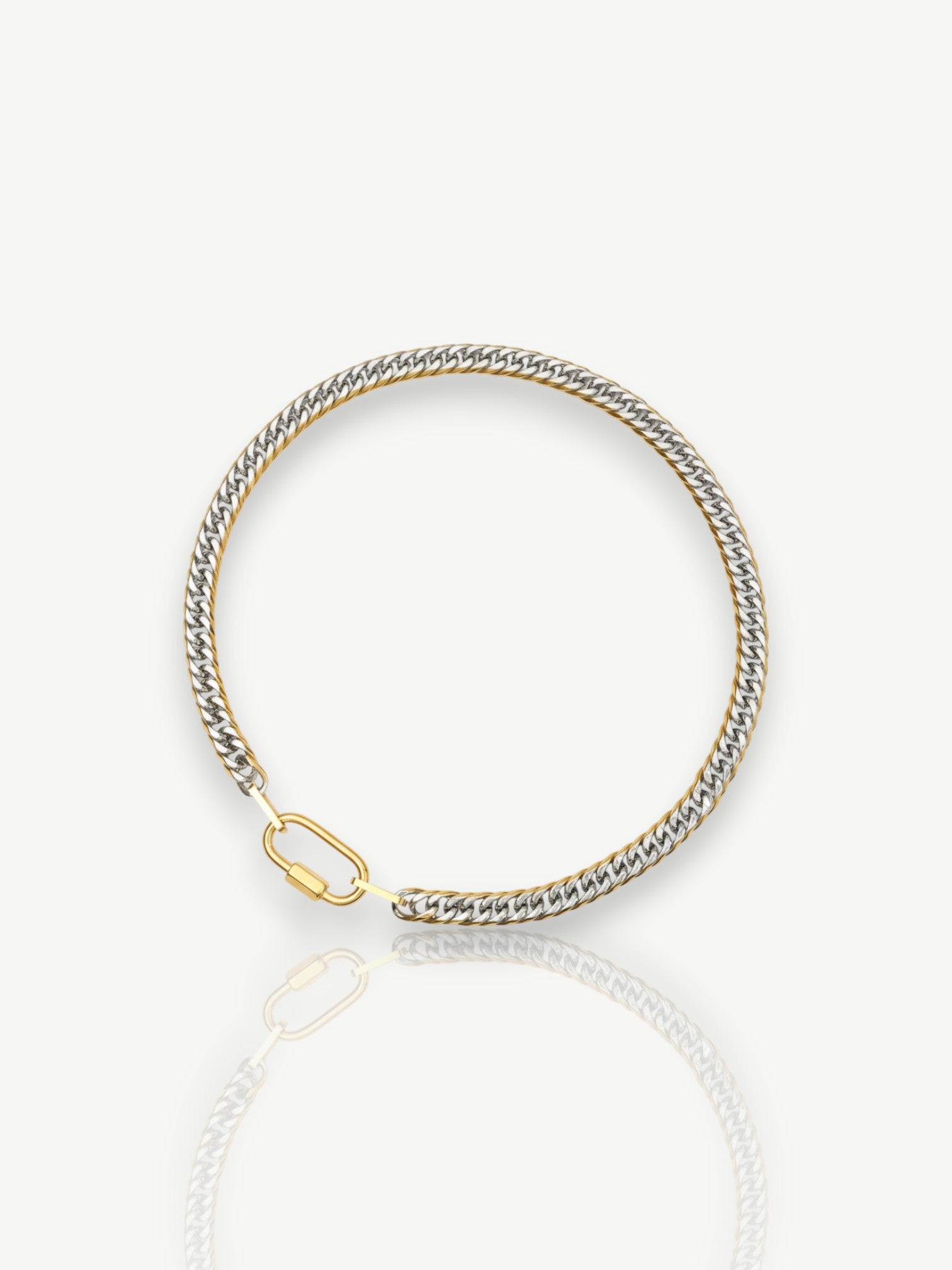 Dual-Tone Buckle Chain Necklace