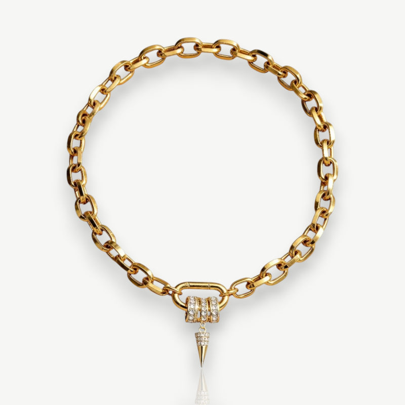 Spike Pendant Chain Necklace