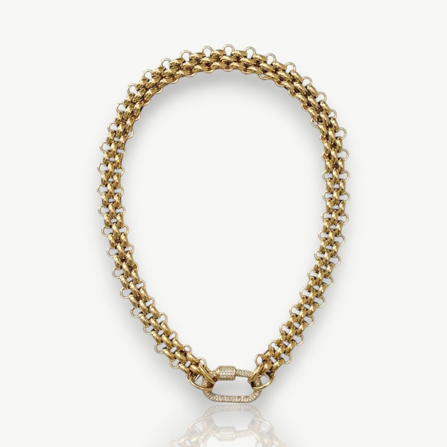 Double Layer Zirconia Buckle Necklace