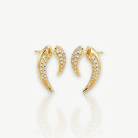 French Retro Golden Horn Earrings
