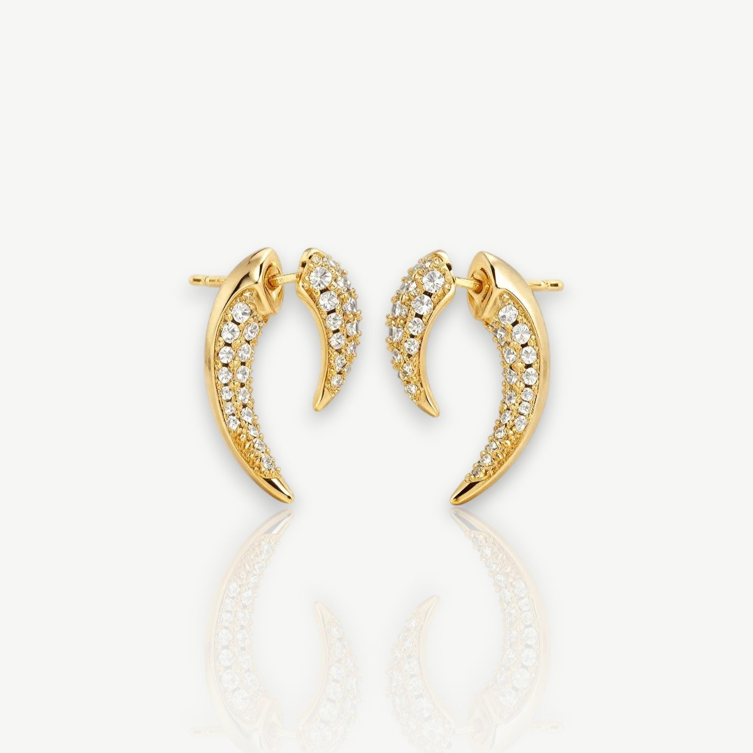 French Retro Golden Horn Earrings