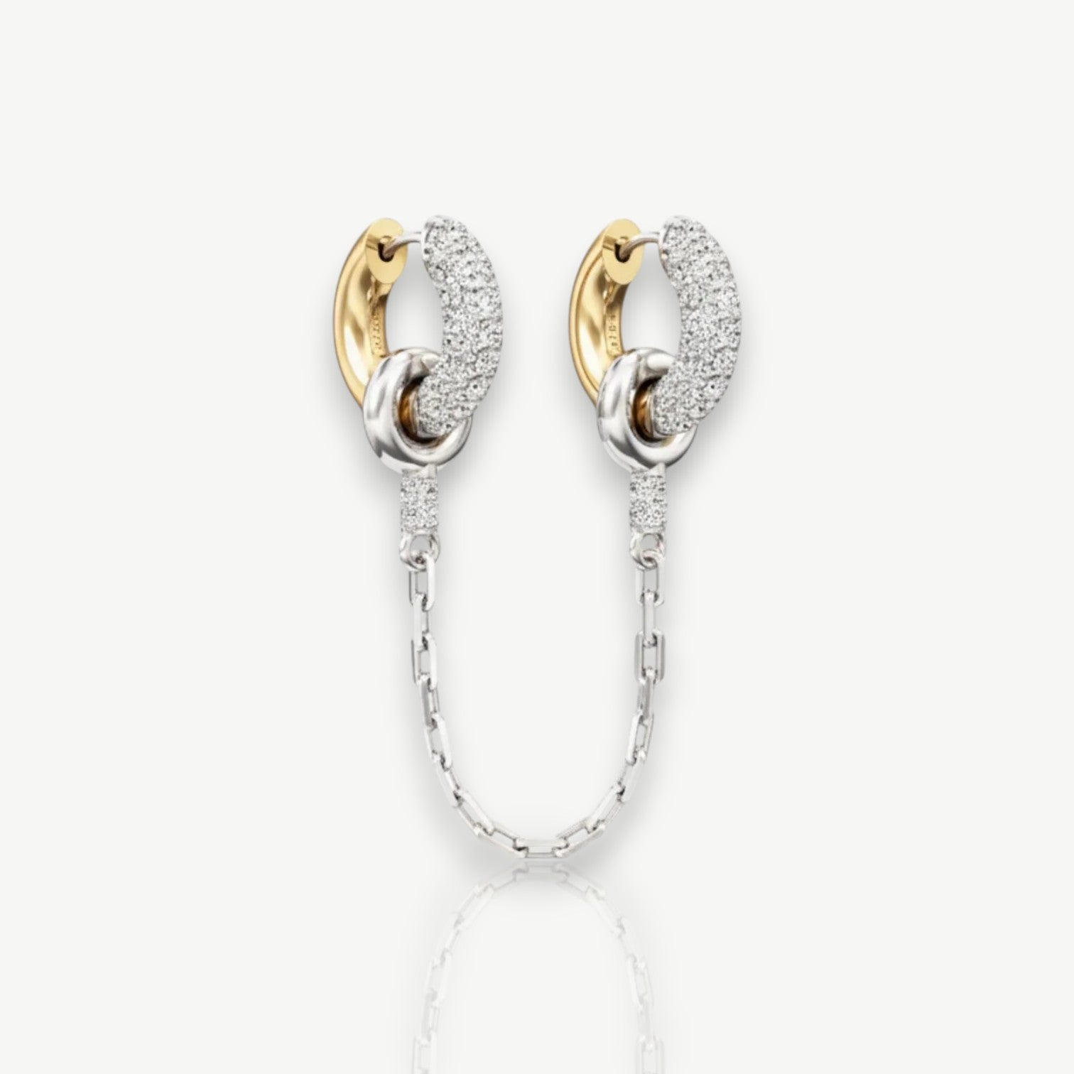 Two-Tone Charm Chain Earrings