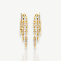 Double Spike Cascade Hoop Earrings