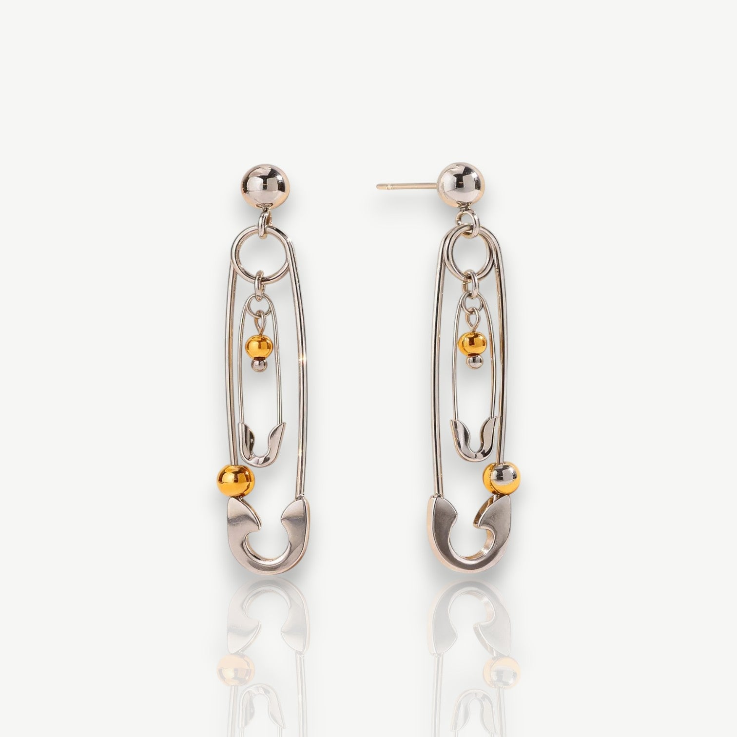 Safety Pin Drop Earrings