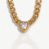 Golden Heart Bling Zirconia Pendant Necklace