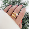 Pearl Twisted Open Ring- Nahzshop