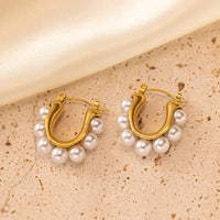 Pearl Hoop Earrings - Nahzshop