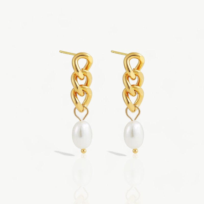 Pearl Chain Earrings - Nahzshop