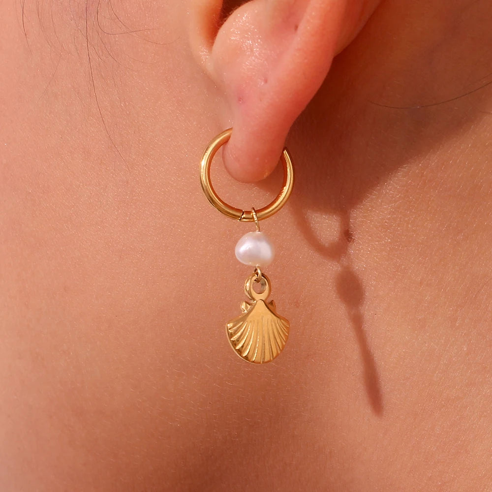 Shell Pearl Earring - Nahzshop