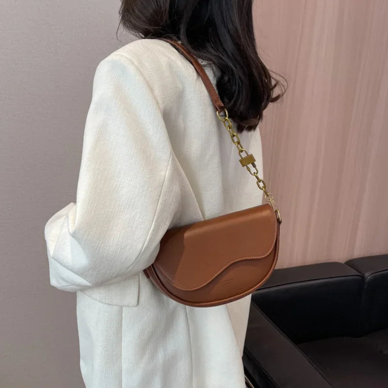 Oval Khaki Sholder Bag- Nahzshop