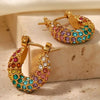 Colorful Zirconia Hoop Earring- Nahzshop