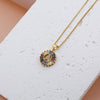 Vibrant Zirconia Initial Pendant Necklace