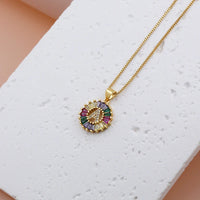 Vibrant Zirconia Initial Pendant Necklace