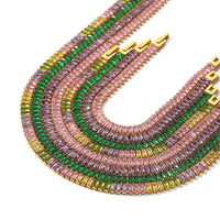 Colorful Cubic Zirconia Chain Necklace - Nahzshop