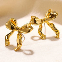 Gold Bow Earrings - Nahzshop