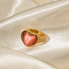 Pink Heart Stone Ring- Nahzshop