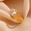 Zirconia Heart Gold Ring - Nahzhshop