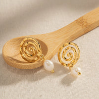 Spiral Pearl Earrings - Nahzshop