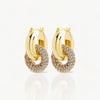 Zirconia Interlock Hoops Earrings- Nahzshop