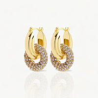 Zirconia Interlock Hoops Earrings- Nahzshop