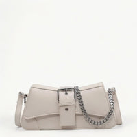 Chain White  Leather Bag - nahzshop