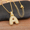 Elegant Crystal Gold Letter Necklace