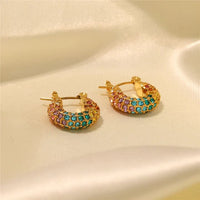 Colorful Zirconia Hoop Earring- Nahzshop