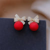 Bowknot Pearl Earrings Christmas